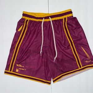 Nike Maroon and Yellow Athletic Shorts